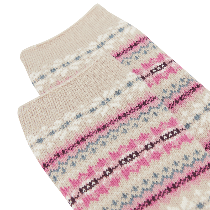 Joules Lucille Fairisle Socks - Oat Fairisle-1
